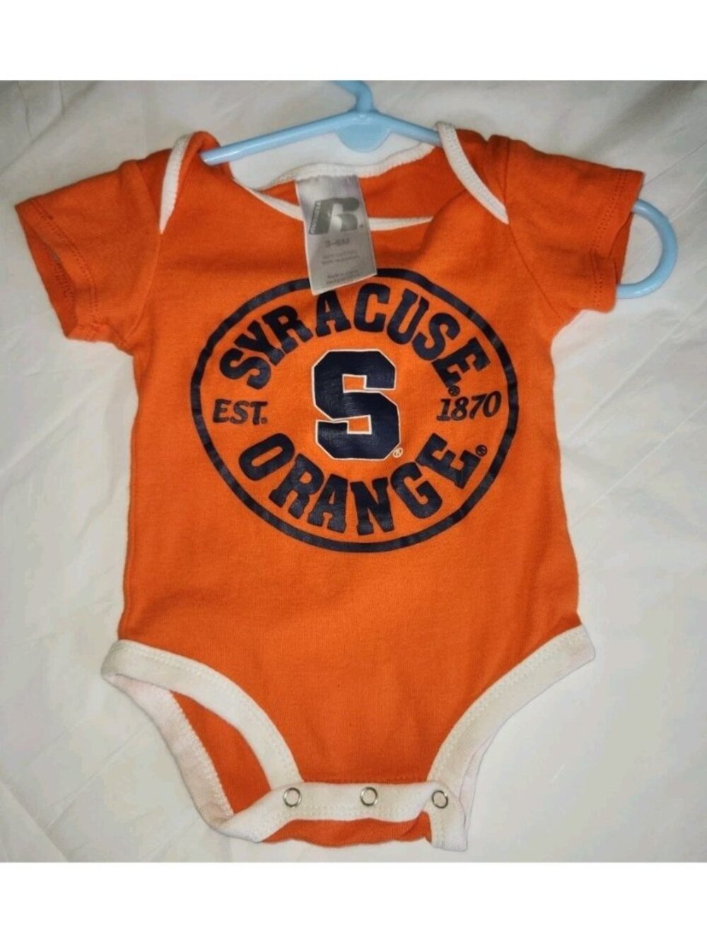 Syracuse Orange Infant Bodysuit 3-6 Months NCAA Baby One Piece Orange EUC